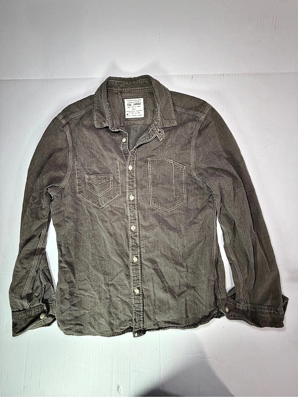 AllSaints spitalfields contract Shirt Men's Cotton Shirt Size Large